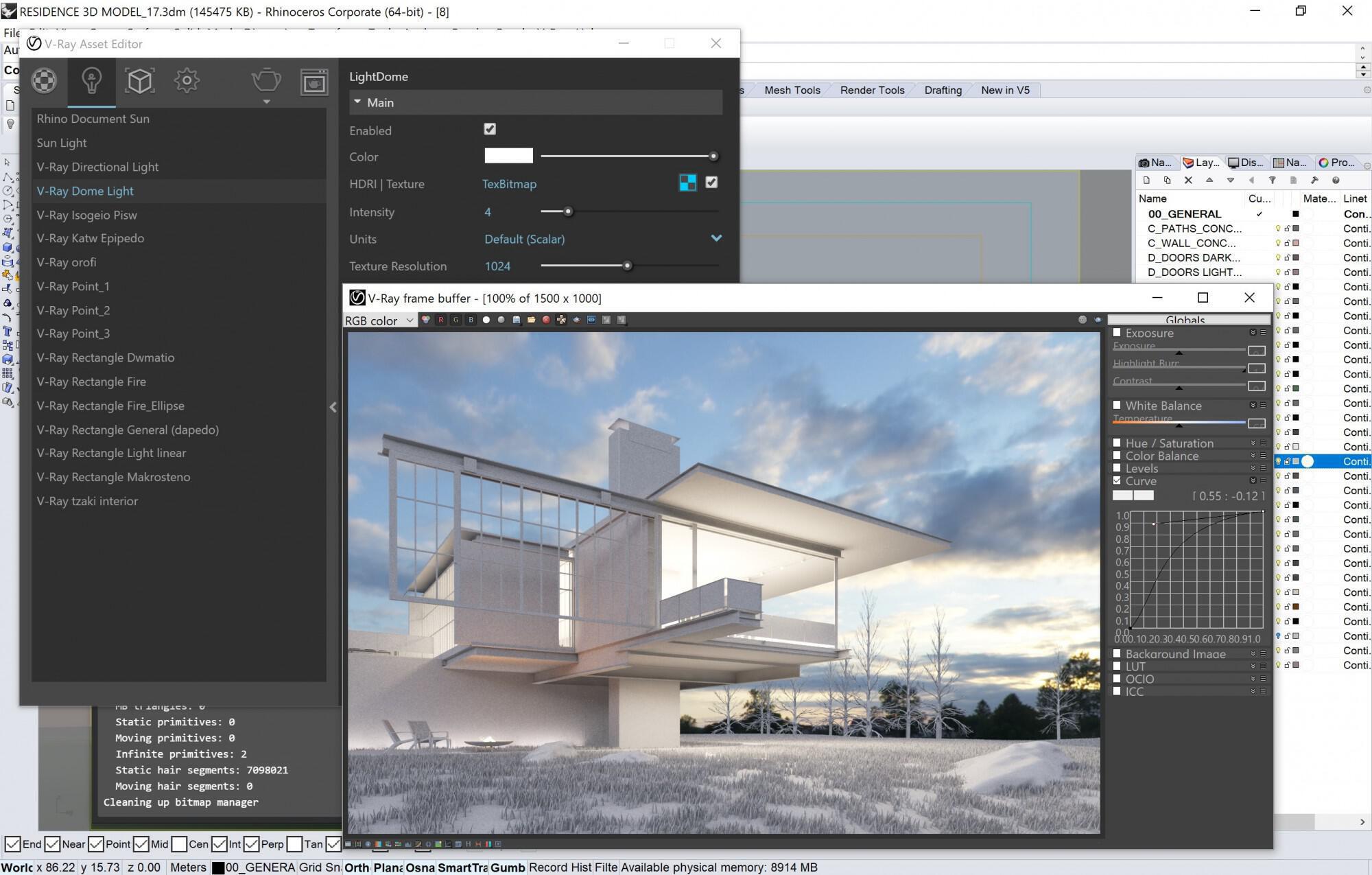 Vray_3.6 for Rhino | Hover House